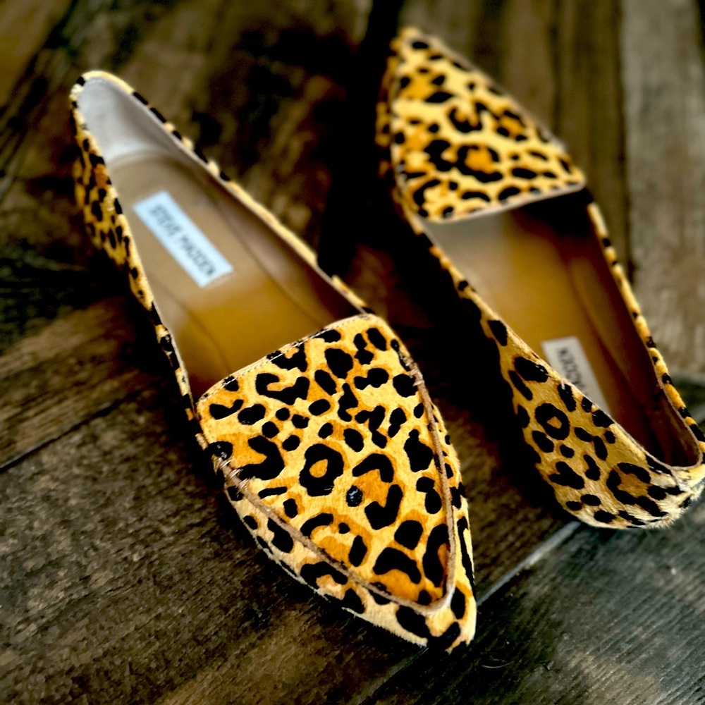 Steve Madden calf hair leopard shoes